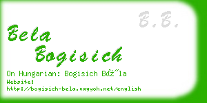 bela bogisich business card